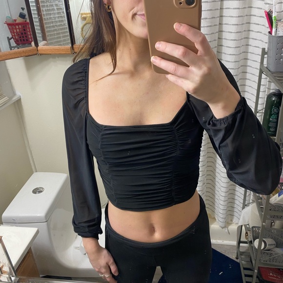 Black corset long sleeve shirt - Picture 2 of 2